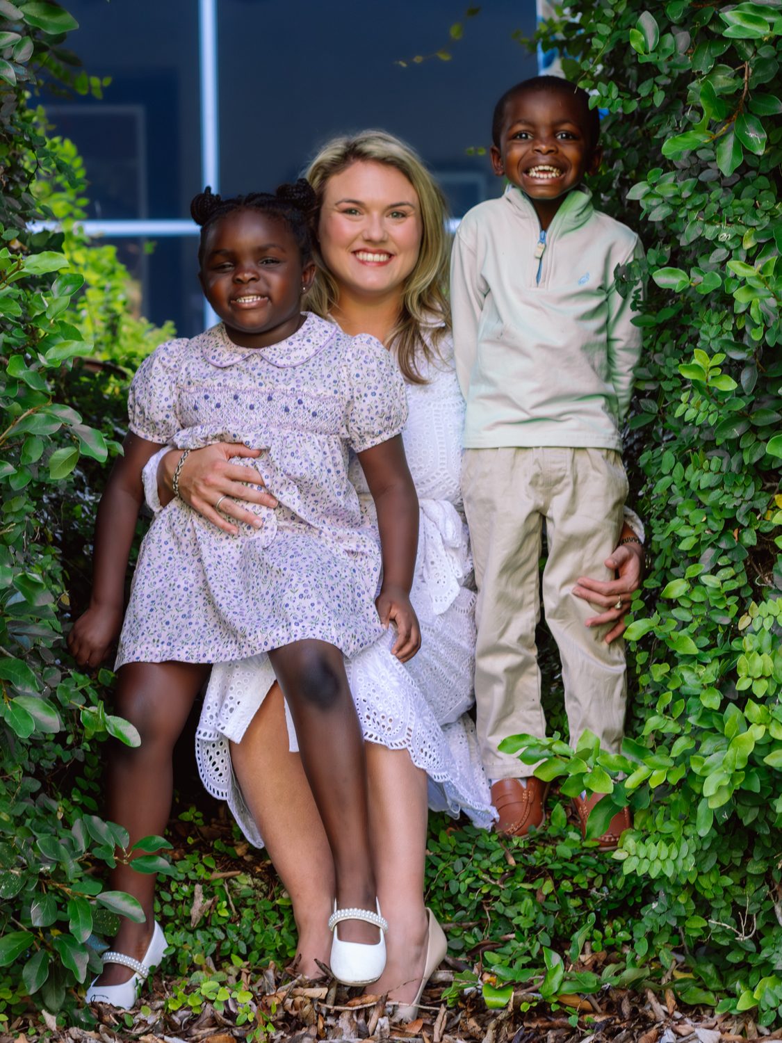Emily Duda Buckley with her two children