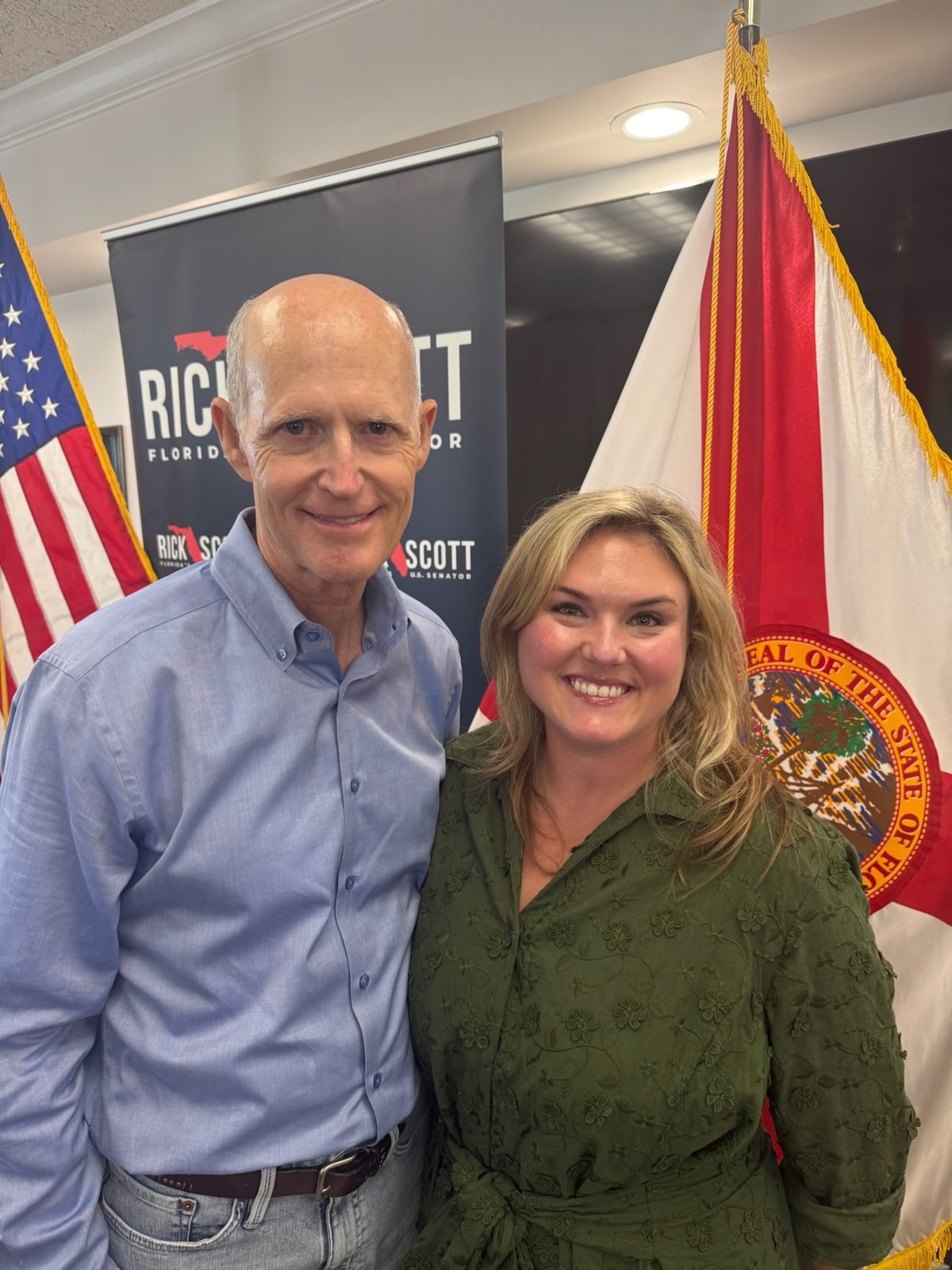 Emily Duda Buckley with U.S. Senator Rick Scott